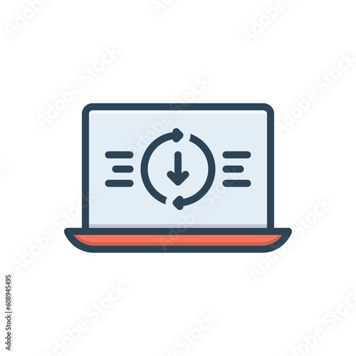 Color illustration icon for restore 