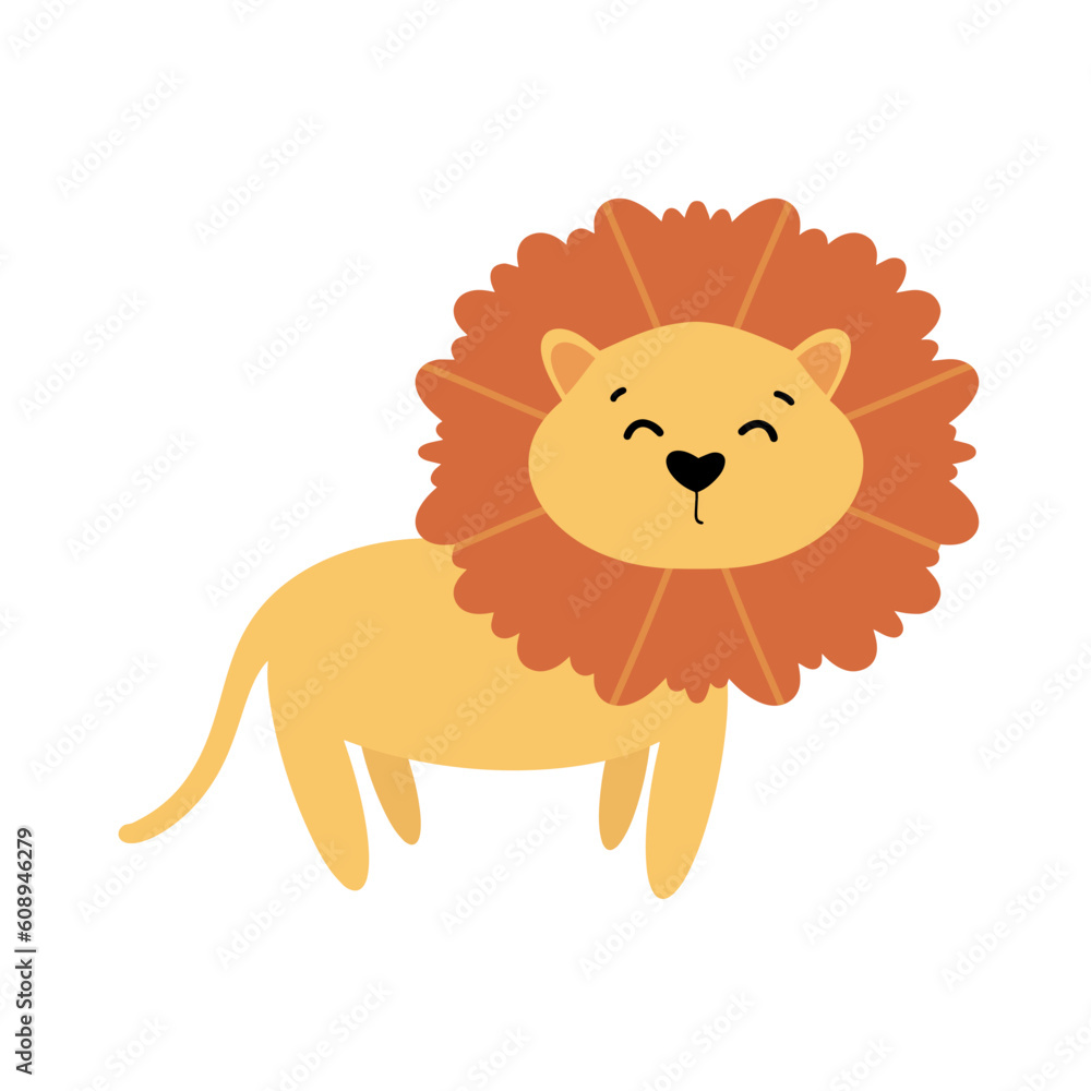 Cute lion, vector image. Cute lion, vector image.