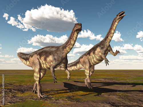 Dinosaurier Plateosaurus in einer Landschaft photo