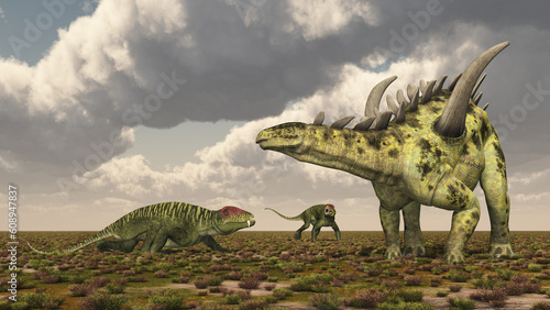 Fototapeta Naklejka Na Ścianę i Meble -  Doliosauriscus und Gigantspinosaurus