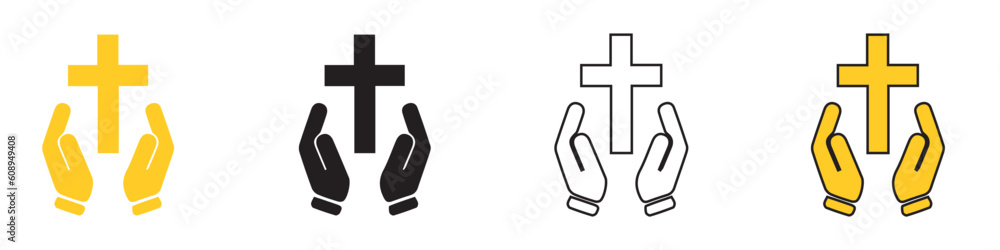 Christian cross vector icon set. Art Varius Black Christian Tsross. Religion symbols isolated on white background. Vector illustration.EPS 10 Christian cross vector icon set. Art Varius Black Christian Tsross. Religion symbols isolated on white background. Vector illustration.EPS 10