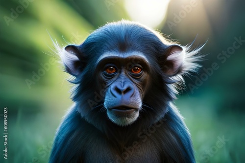 close up of a baboon sitting generative AI technology