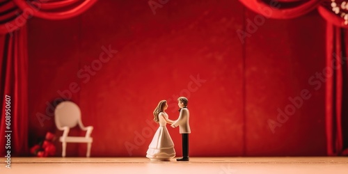 miniature wedding couples, generative Ai