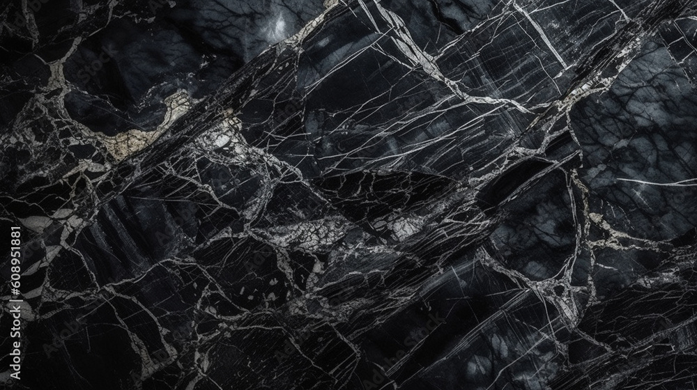 A black marble wall with a black background and a white background.generative ai