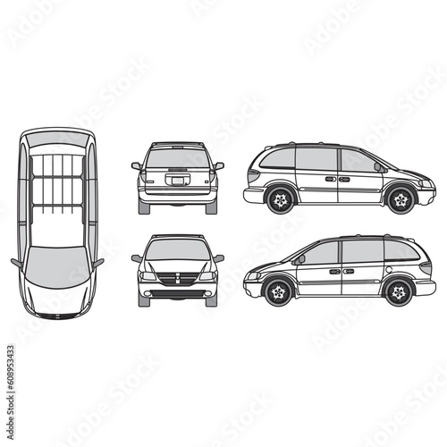 outline of van, minibus part 93