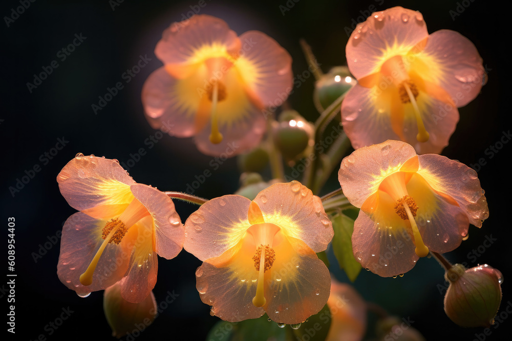 Abutilon flower created with Generative AI technology Abutilon flower created with Generative AI technology