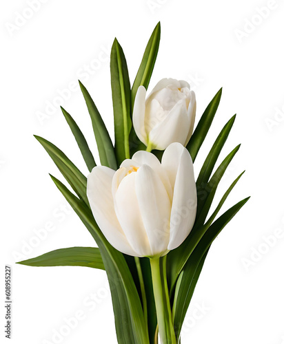 bouquet of white tulips  Generative AI