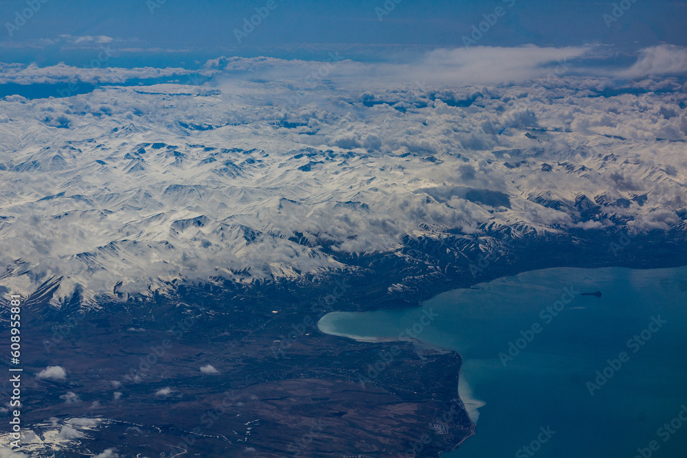 Aerial view of the southern coast of Lake Van, Turkey Aerial view of the southern coast of Lake Van, Turkey