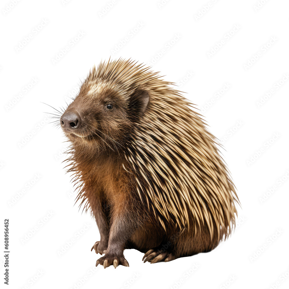 porcupine looking isolated on white porcupine looking isolated on white