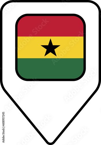 Free Download Ghana flag map pin navigation icon, square design. - GFXLoad