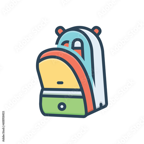 Color illustration icon for opened 