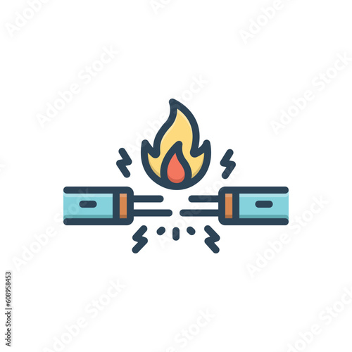 Color illustration icon for hazardous 