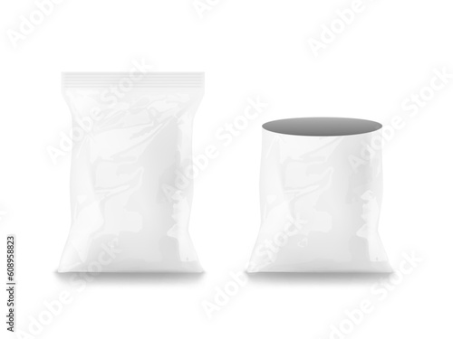 3D White Clear Sack Isolated On White Background