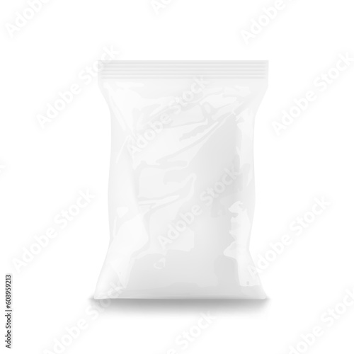 3D White Clear Sack Isolated On White Background