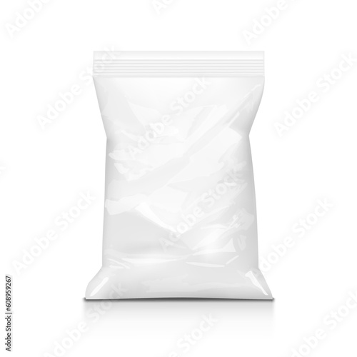 3D White Clear Sack Isolated On White Background