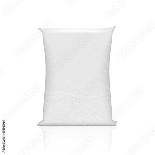 Sand Or Rice White Canvas Bag Isolated On White