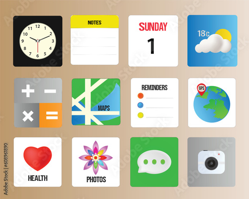 Flat design concept mobile phone apps vector