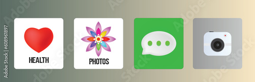 Flat design concept mobile phone apps vector