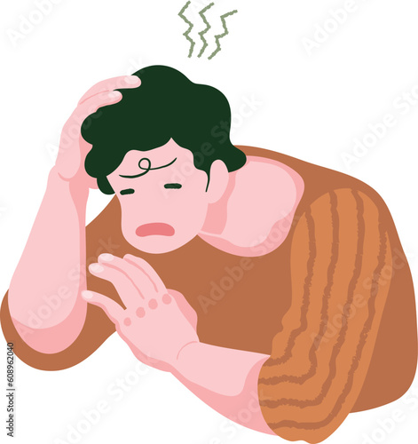 頭痛や体調不良でしんどそうな人 気象病