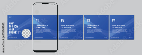 Set Of Instagram Carousel Post Template, Editable Instagram carousel post, social media carousel post for business, template eps 10.
