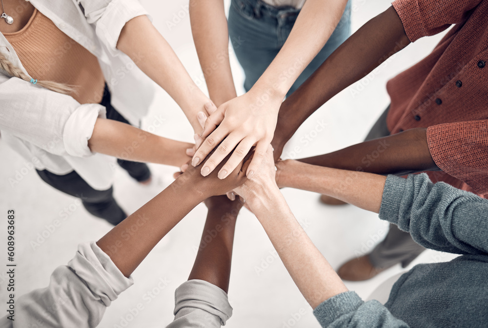 Teamwork, hands of people together in huddle for support, strategy and collaboration at start up. Team, coworking and hand circle with trust, group of staff working with cooperation and diversity. Teamwork, hands of people together in huddle for support, strategy and collaboration at start up. Team, coworking and hand circle with trust, group of staff working with cooperation and diversity.