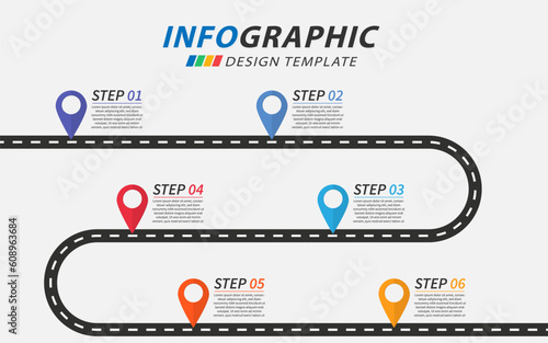 Infographic design template. Timeline concept with 4 options or steps template. Roadmap diagram with planning topics, annual, report, presentation. layout, Vector illustration.