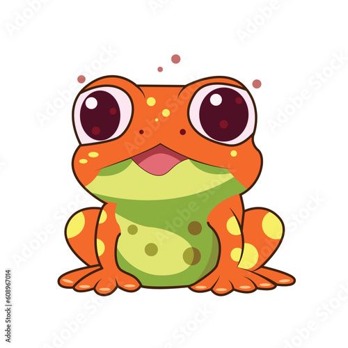 Frog with orange and blue color