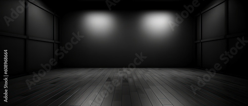 Black background abstract with Gradient in empty room studio   Generative AI 