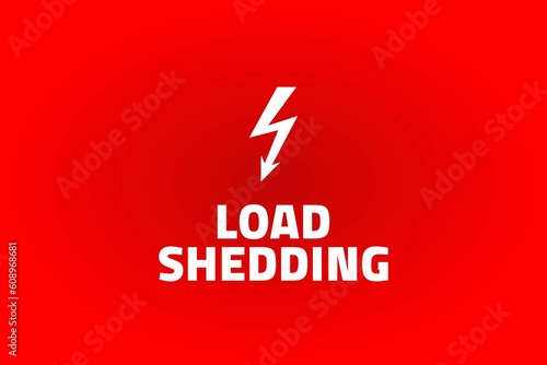 Photography White load shedding text with white power icon