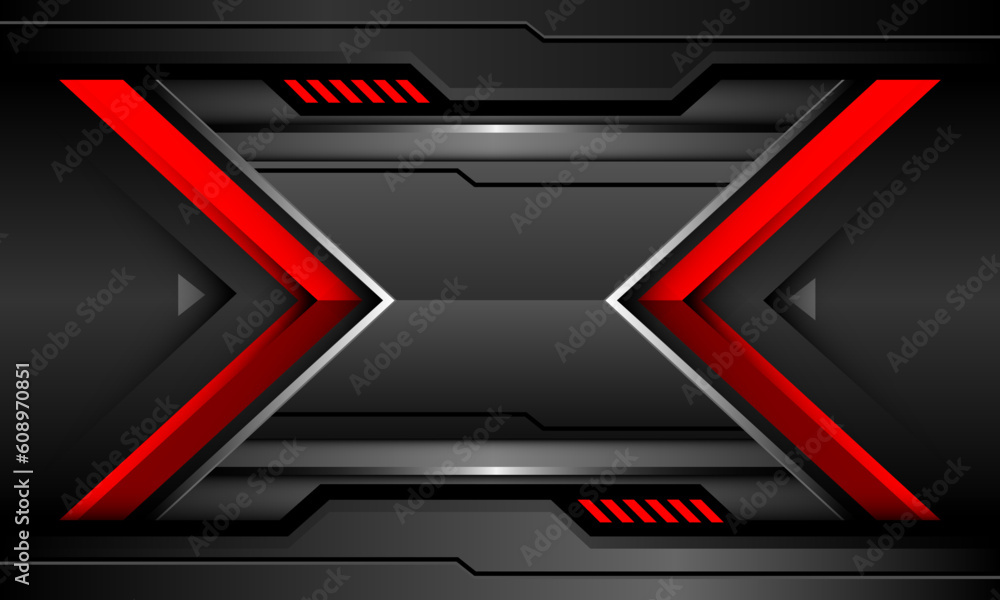 Abstract grey silver black cyber metal red arrow geometric futuristic technology style creative background vector Abstract grey silver black cyber metal red arrow geometric futuristic technology style creative background vector