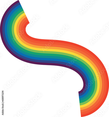 Color wave of LGBT community. Rainbow on white background Vector illustration
