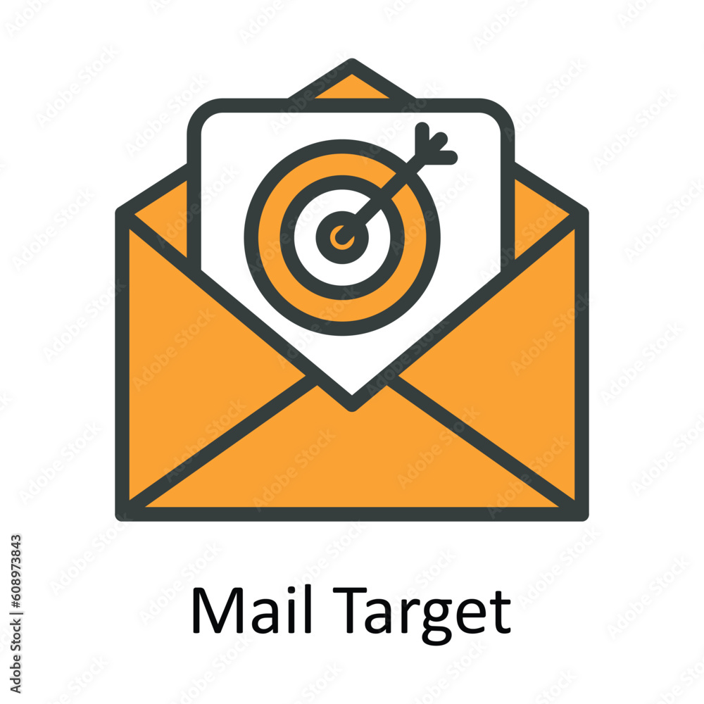 Mail Target Vector Fill outline Icon Design illustration. Digital Marketing Symbol on White background EPS 10 File Mail Target Vector Fill outline Icon Design illustration. Digital Marketing Symbol on White background EPS 10 File
