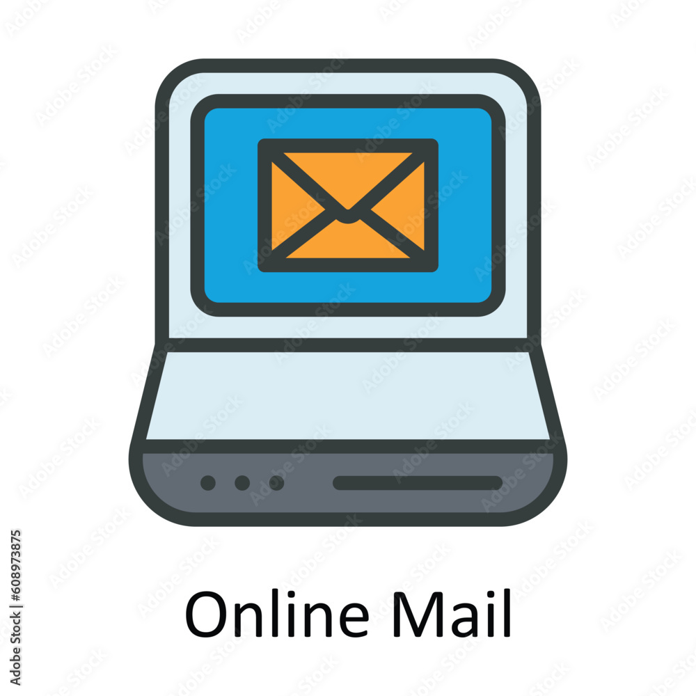 Online Mail Vector Fill outline Icon Design illustration. Digital Marketing Symbol on White background EPS 10 File Online Mail Vector Fill outline Icon Design illustration. Digital Marketing Symbol on White background EPS 10 File