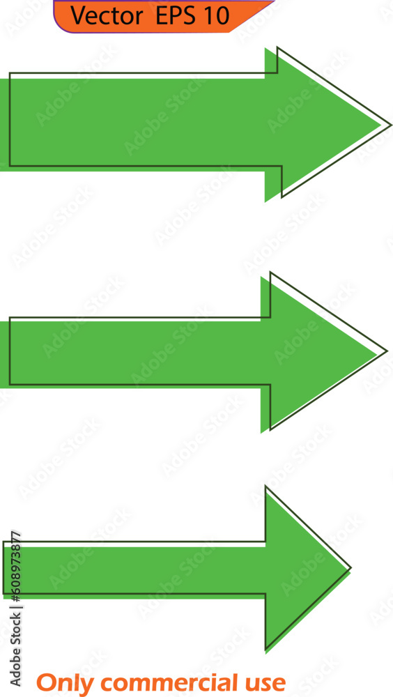 Green arrow icon. Set of vector arrows. Vector illustration Green arrow icon. Set of vector arrows. Vector illustration