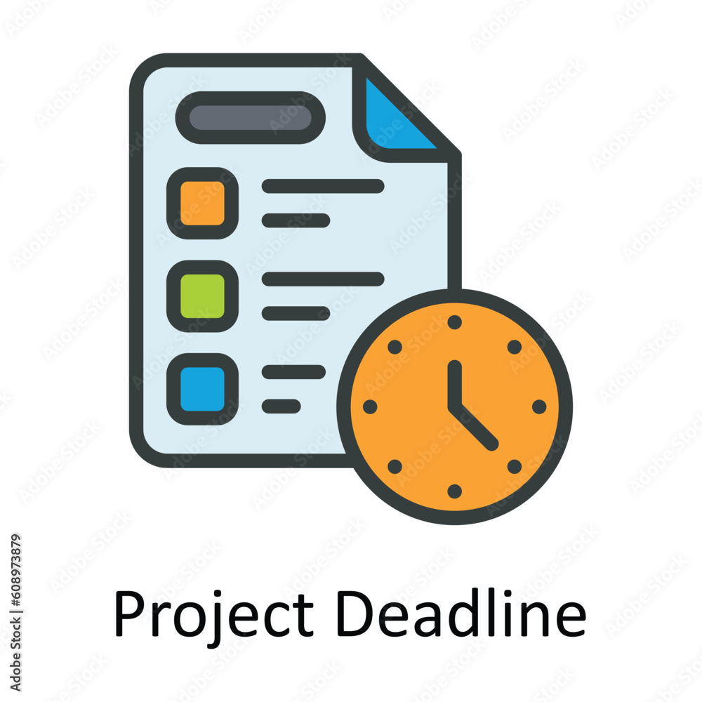 Project Deadline Vector Fill outline Icon Design illustration. Digital Marketing Symbol on White background EPS 10 File Project Deadline Vector Fill outline Icon Design illustration. Digital Marketing Symbol on White background EPS 10 File