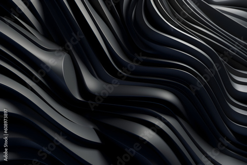 abstract background, wavy, dark, black, curvy, waves, wallpaper, ai generated