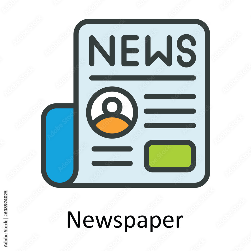 Newspaper Vector Fill outline Icon Design illustration. Digital Marketing Symbol on White background EPS 10 File Newspaper Vector Fill outline Icon Design illustration. Digital Marketing Symbol on White background EPS 10 File