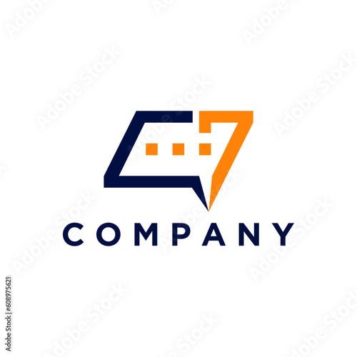 modern seven message logo illustration design for your company or business