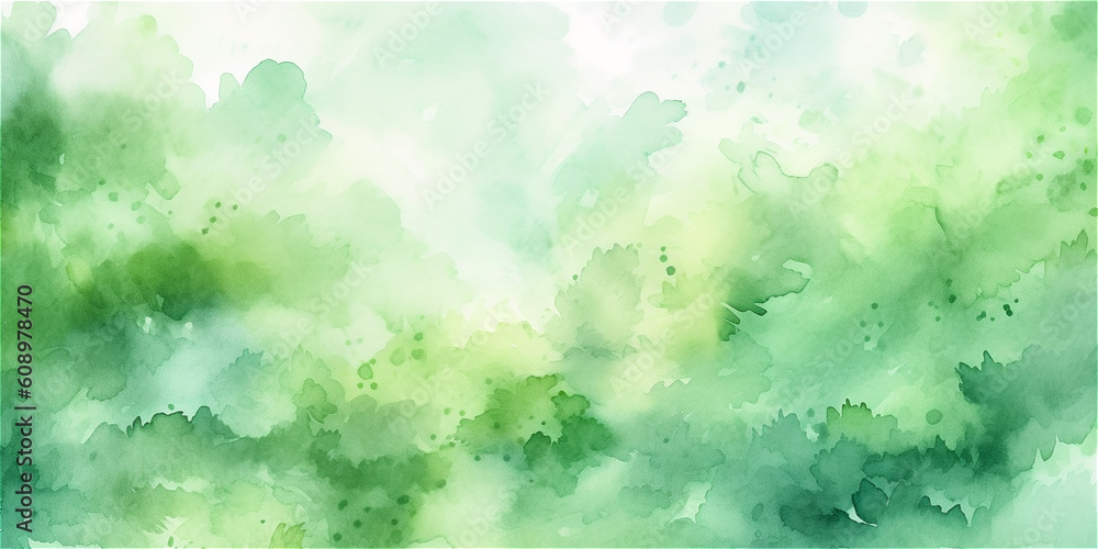Fototapeta premium green watercolor abstract background, ai generated
