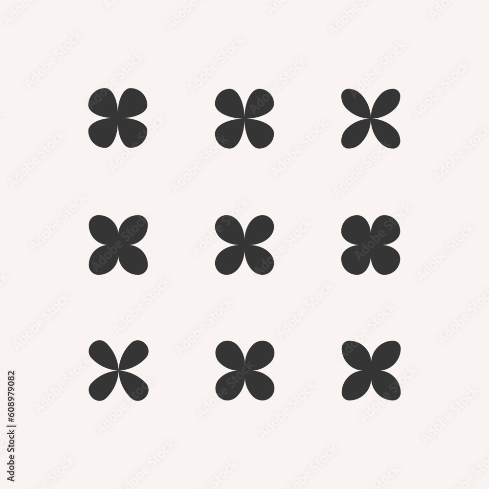Fototapeta premium Rapeseed flower bud emblem. Modern abstract linear compositions and graphic design elements.