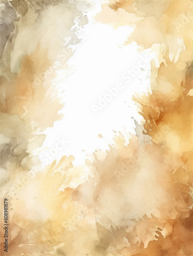 beige watercolor abstract background with copy space, ai generated 