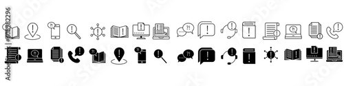 Simple vector icon Set of Info. Help Desk illustration sign collection. documentation symbol.