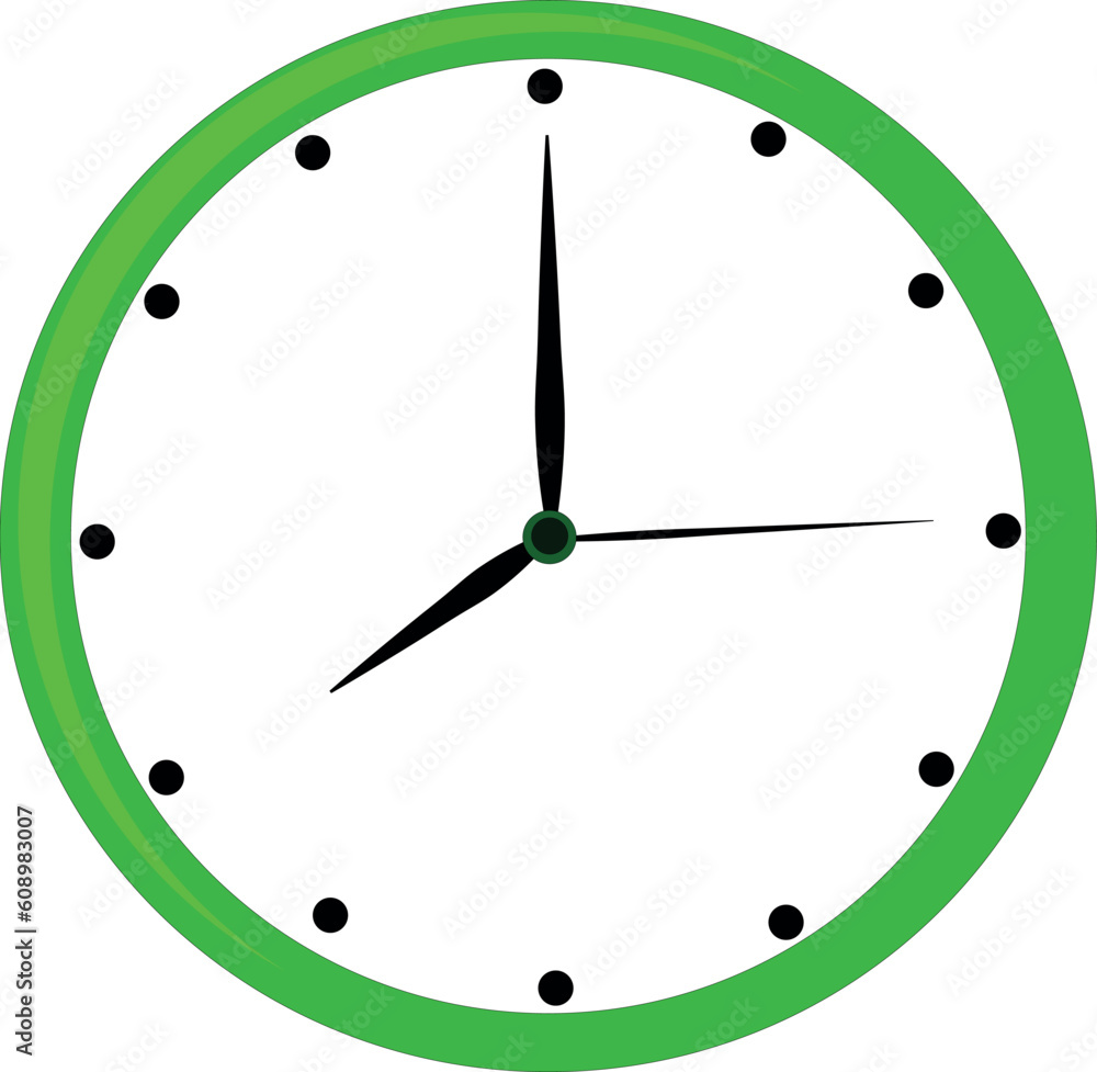 clock time alarm clock on a transparent background. 8 am