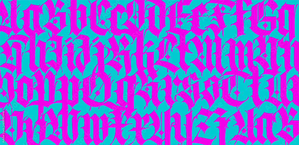 Pattern of Latin letters. Vector. English alphabet. Medieval european style ornament. European alphabet 9-16 century. Ramano-Germanic letters. Beautiful composition and pattern for design. Pattern of Latin letters. Vector. English alphabet. Medieval european style ornament. European alphabet 9-16 century. Ramano-Germanic letters. Beautiful composition and pattern for design.