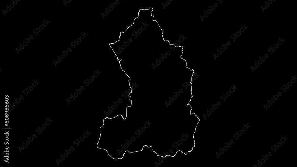 Eastern province map of Rwanda outline animation Eastern province map of Rwanda outline animation