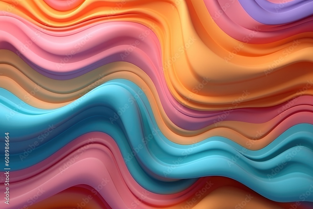 Multicolor wavy background in pastel tones. Generative AI Multicolor wavy background in pastel tones. Generative AI