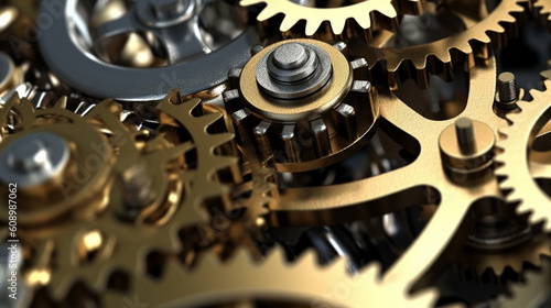 Wallpaper Mural A close up of gears with one being cogs.generative ai Torontodigital.ca