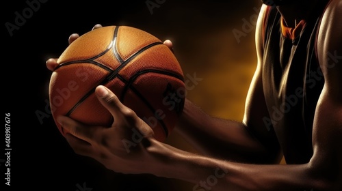  hans of basketball player with ball, ai generative © nataliya_ua