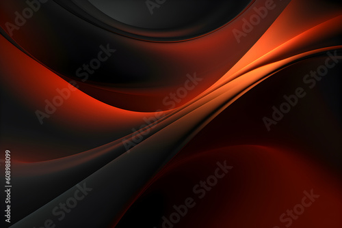 abstract red background dark orange colorful black wavy lines wallpaper ai generated