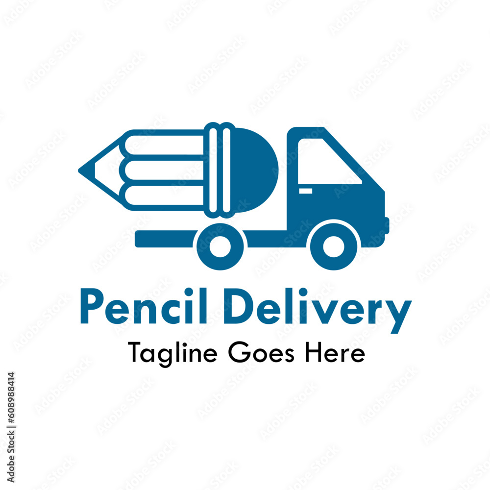 Pencil delivery design logo template illustration